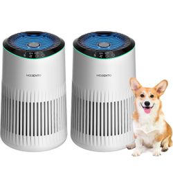 Air Purifiers for Bedroom Home with Sleep Mode for Smoke Pet Dander Odors, Small Air Purifier with Fragrance Sponge, Blue Ambient Light, 23dB Quiet, M