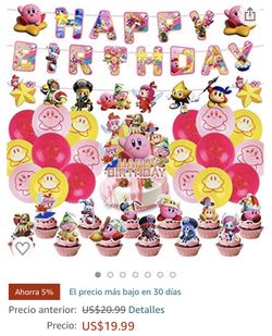 Kriby  Birthday Party Supplies 