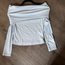 Blue Off The Shoulder Top