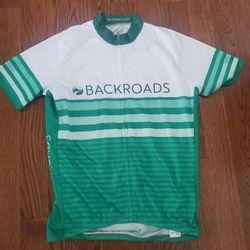 Cycling Jersey GARNEAU Backroads Green Full-Zip Short Sleeve  Large Mens