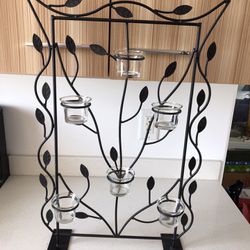 6 Votive Black Metal Candle Stand REDUCED