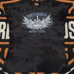 Harley Davidson Shirt Small Women, With Rhinestones,Tie Dye,  LAS VEGAS  NEVADA