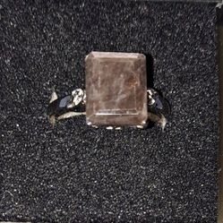 Silver Sapphire Ring (Size 9)