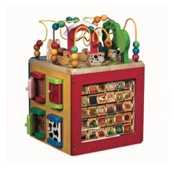 Battat – Activity Cube With Farm Theme – Educational Wooden Toys For Toddlers And Kids – 1 Year + 
