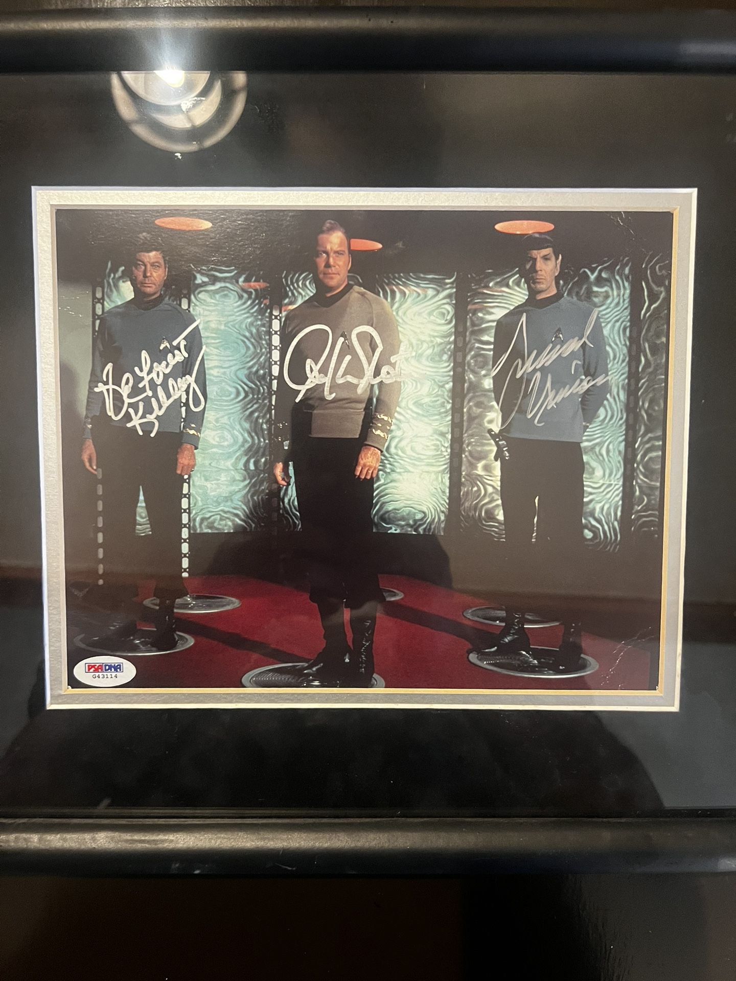 Star Trek Autographed 8 X 10 Frame Kirk, Spoke And MCcoy Psa dna Authentic