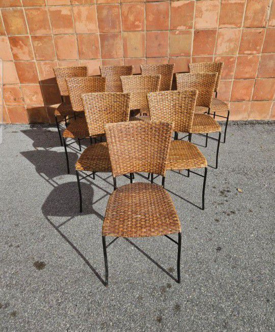 10 Wrought Iron Cane Chairs