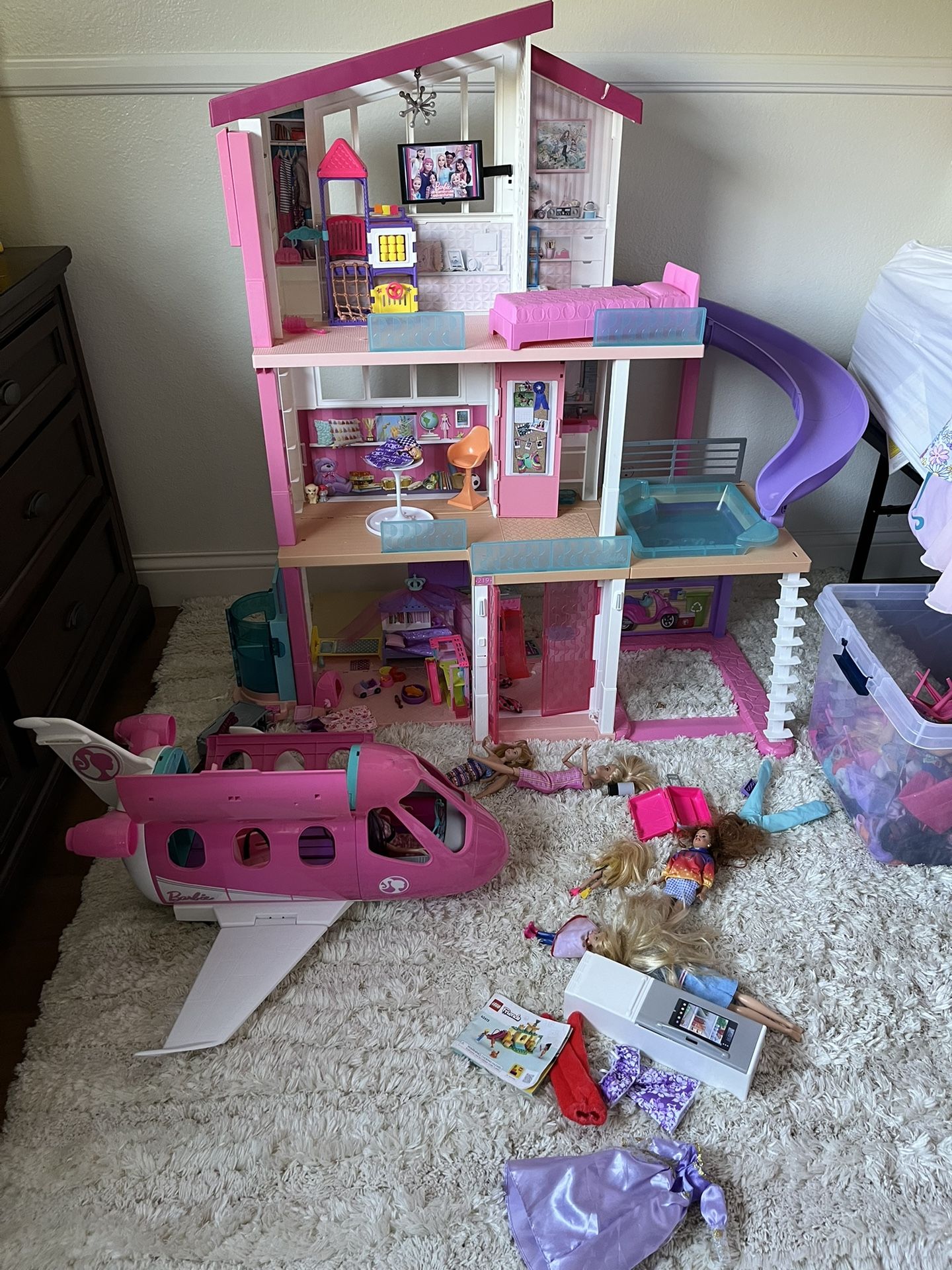 Barbie Pool House and Barbie Plane