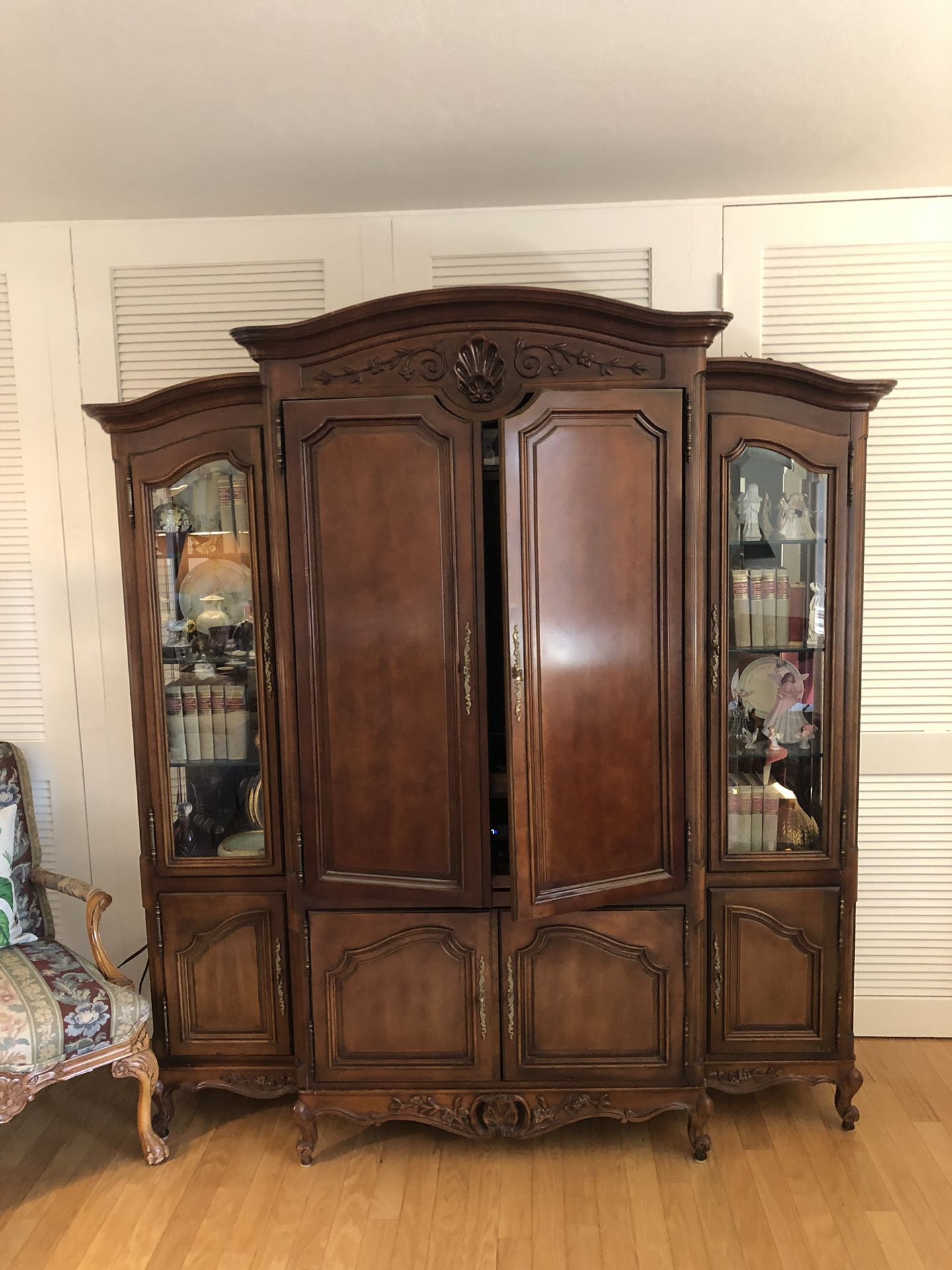 Tv armoire vintage cabinet mahogany
