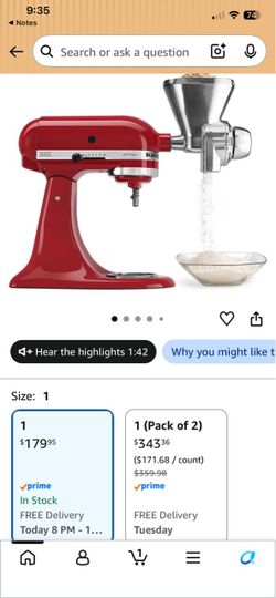 KitchenAid KGM All Metal Grain Mill Attachment - Grind Your Own Flour