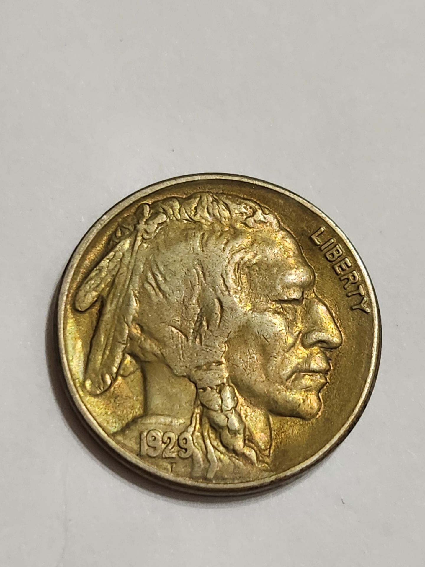 1929 Buffalo Nickel With Natural Toning - Antique Coin