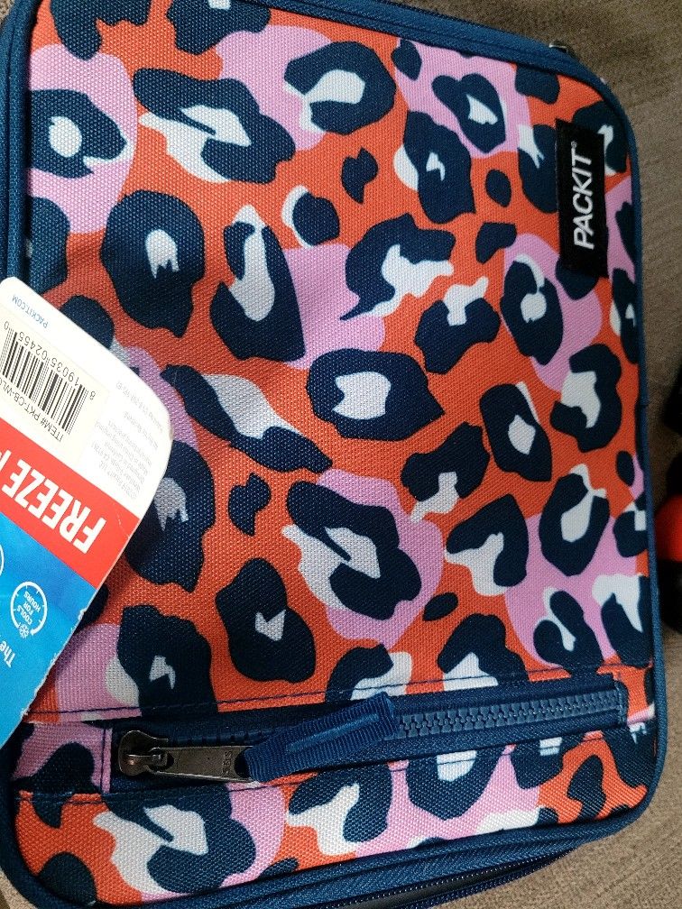 PackIt Freezable Classic Lunch Box, Wild Leopard Orange