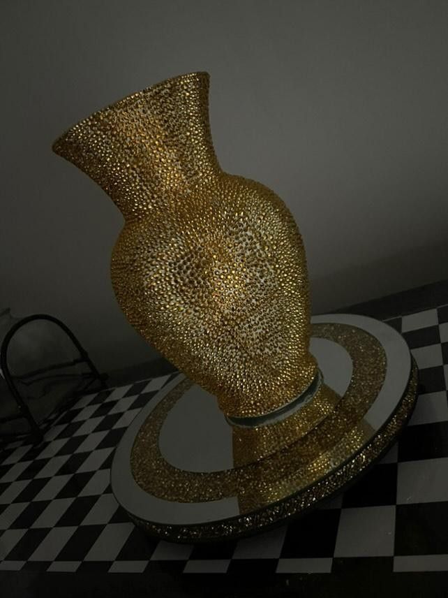 Gold Rhinestone Vase