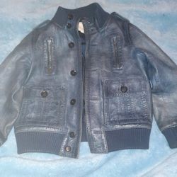 Kids Distressed Leather Gucci Jacket Size 4