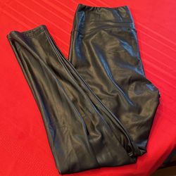 Pleather Black Leggings - Large - 7 Jean Brand