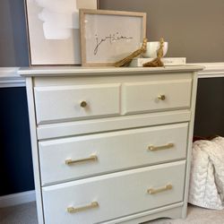 Three-drawer Dresser With Gold Hardware