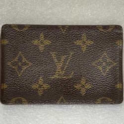 Vintage Louis Vuitton ~ Monogram Brown Leather Slender Card Holder Wallet