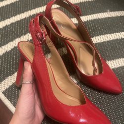 Cute Red Slip On Heels Jessica Simpson 