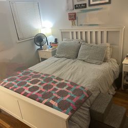 White IKEA bed frame 