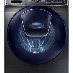 Samsung - 4.5 Cu. Ft. High Efficiency Stackable Front Load Washer with Steam and AddWash™ - Black Stainless Steel