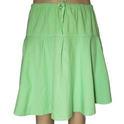 Oleg Cassini Size XL Flare Skirt Green Elastic Waist 