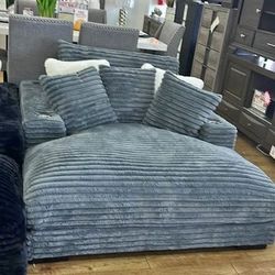 Corduroy 2 arm chaise sofa