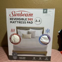 Sunbeam Reversible 365 Mattress Pad 2 In 1 Sz Full $50