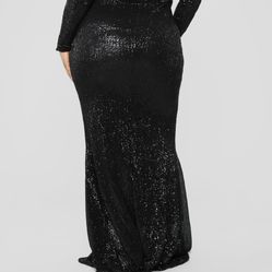 Black Sequin Off The Shoulder Dress
