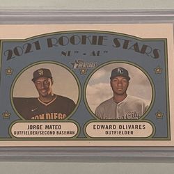 2021 Topps Heritage JORGE MATEO / EDWARD OLIVARES RC Card #315 Padres Royals