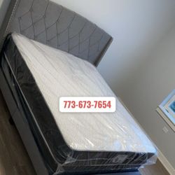 Queen Bed Frame With Mattress & Boxspring All For Only $399 🚨 LIMITED INVENTORY! Same Day Delivery 🚚 