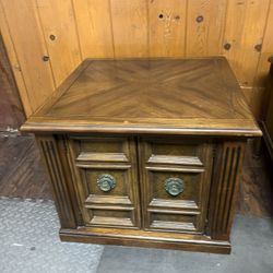Cabinet 2 Drawer  End Table  Wood  