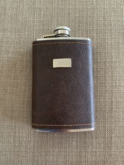 Leather Monogrammed Flask