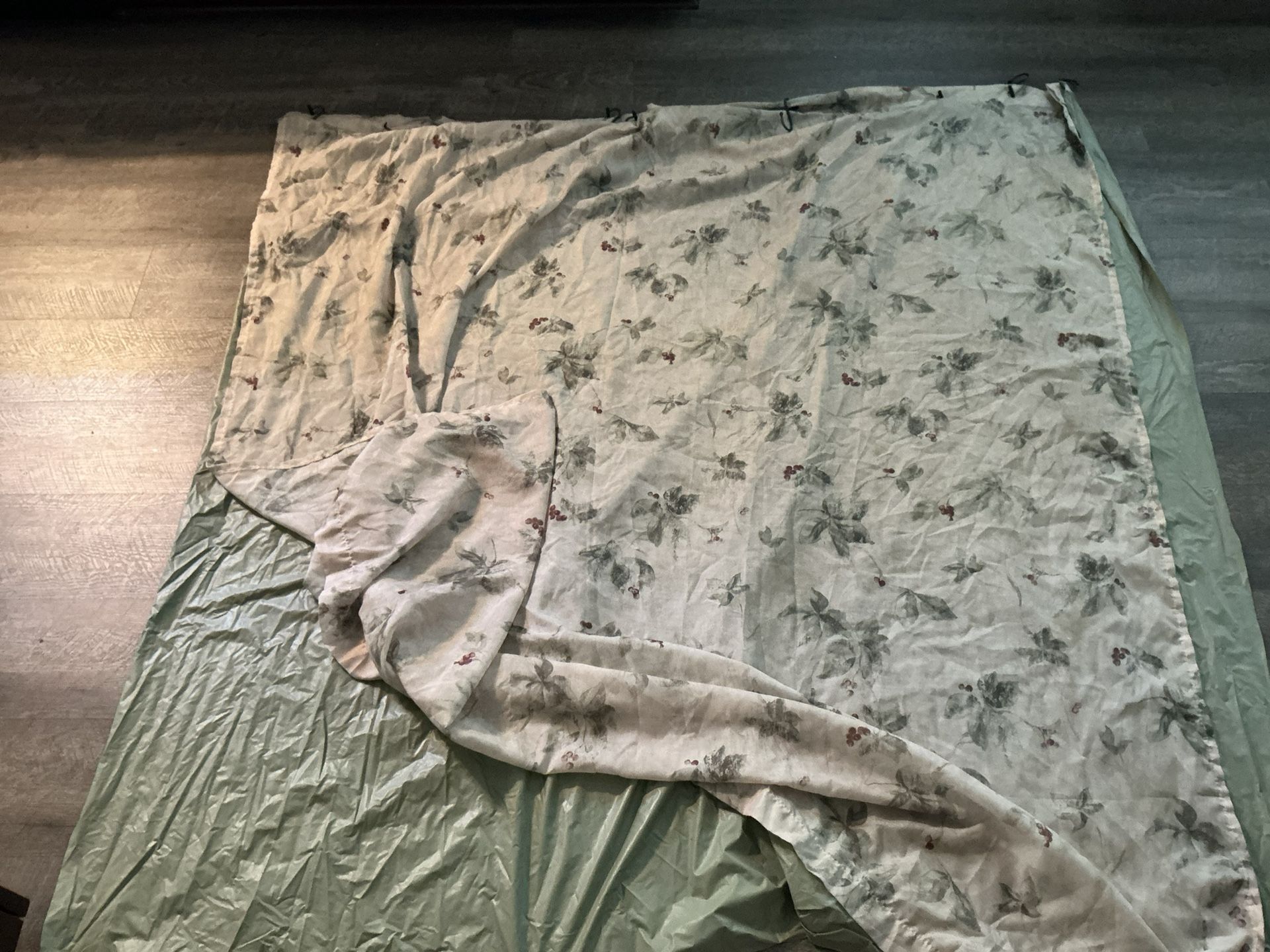 Shower curtain with hangers and liner. Like new