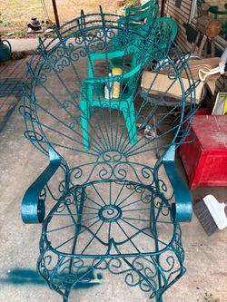 Wrought Iron Peacock Rocking Chair