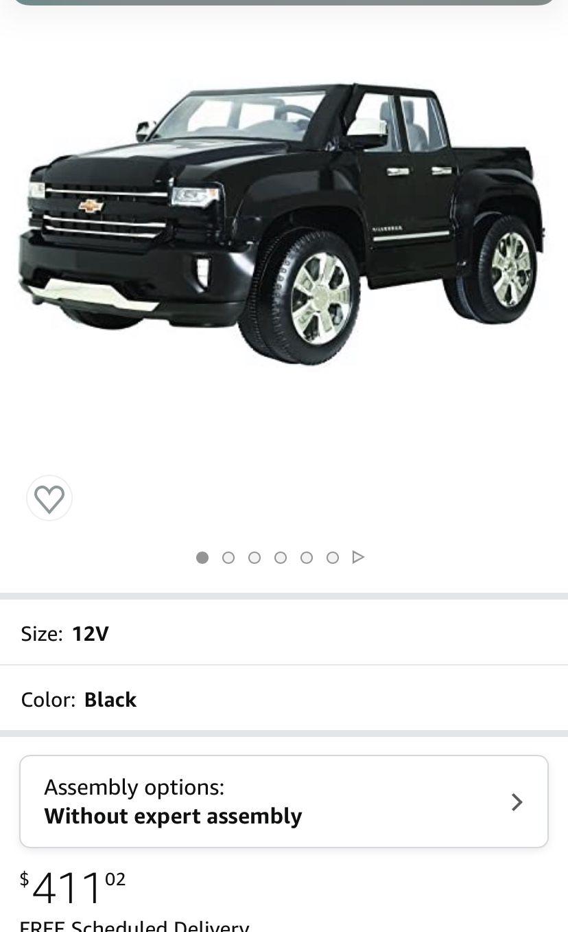 Rollplay 12V Chevy Silverado Kid's Truck, Two-Seat Ride On Toyup to 5 mph - Battery-Powered Kid's Car - Ages 3 & Up - Black, Small