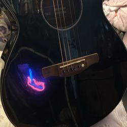 Black Electric Acoustic Guitar