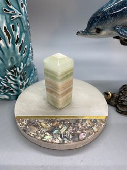58 Gram Caribbean Pistachio Calcite Stone Point Crystal Specimen
