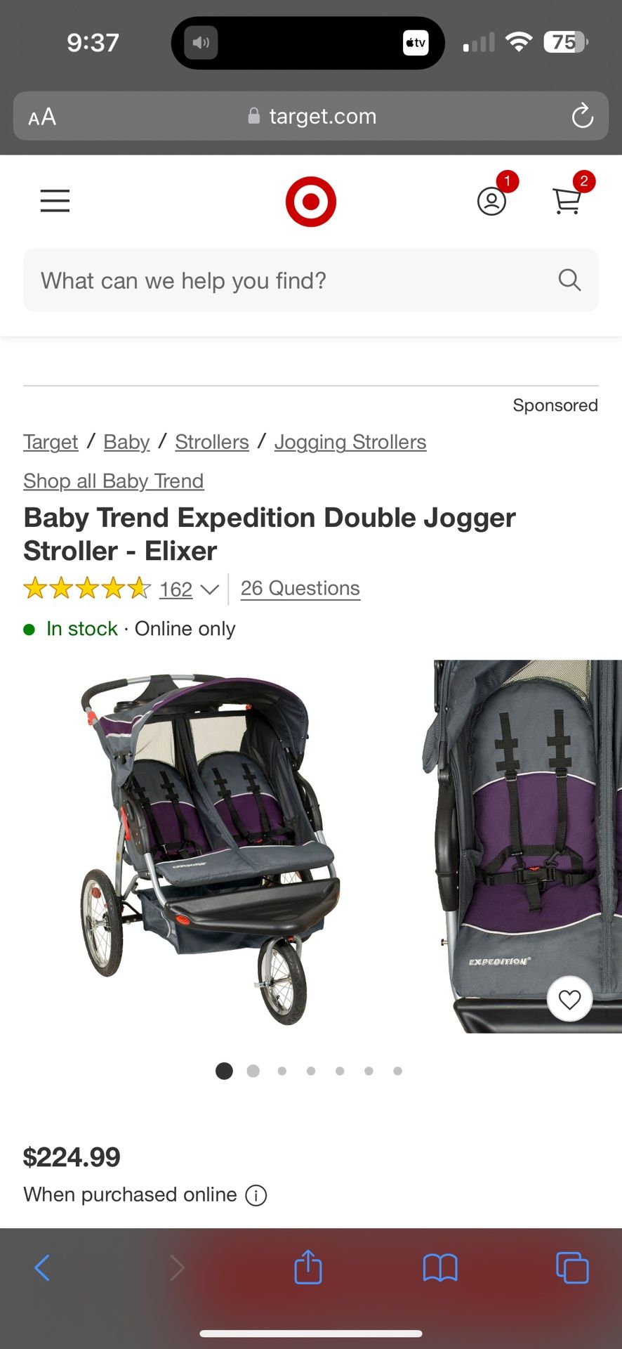 Baby Trend Expedition Double Jogger Stroller