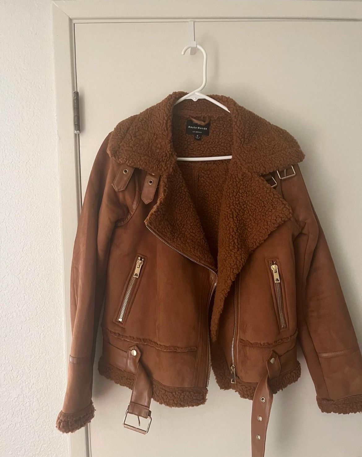 sherpa lined suede jacket