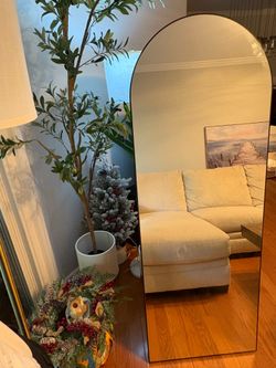 Arched Full Length Mirror 65"x24", Large Arched Body Mirror, Floorr with Stand, Wall Mirror Standing Hanging or Leaning Against Wall for Bedroom