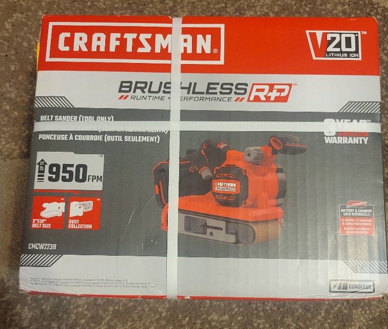 Craftsman Brushless Belt Sander (Tool Only) 20Volt