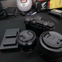 Sony A6000 Camera With 3 Lenses And 3 Batteries And Battery Charger 