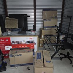 $300 GARAGE SALE!!!! EVERYTHING FOR $300 - NEW 55"TV, TV STAND, SOUND BAR, BED FRAME, KITCHEN UTENSILS, WORK DESK, BAR STOOLS, AND MANY MORE