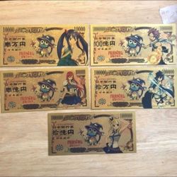 24k Gold Foil Plated Fairy Tail Banknote Set 