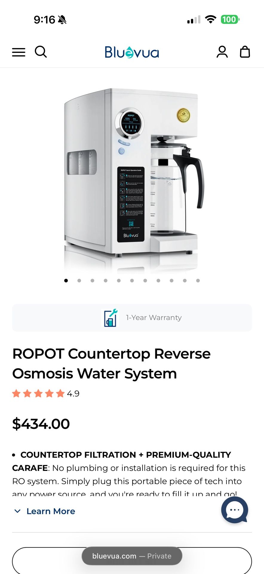 ROPOT Countertop Reverse Osmosis Water System