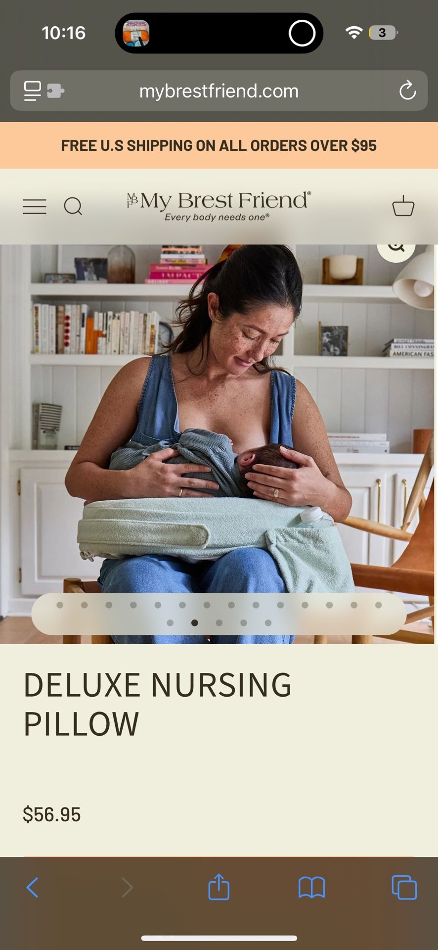 Moms Breast Friend Nursing Pillow Deluxe In Gray