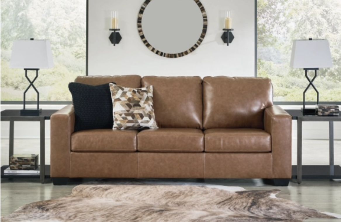 Ashley Bolsena 85" Wide Carmel Leather Sofa