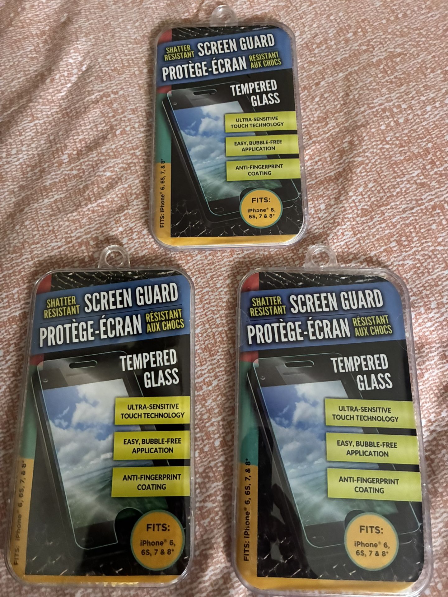 iPhone Tempered Glass For Models 6,6s, 7&8 (might Be Compatible With SE) -Lot Of Three