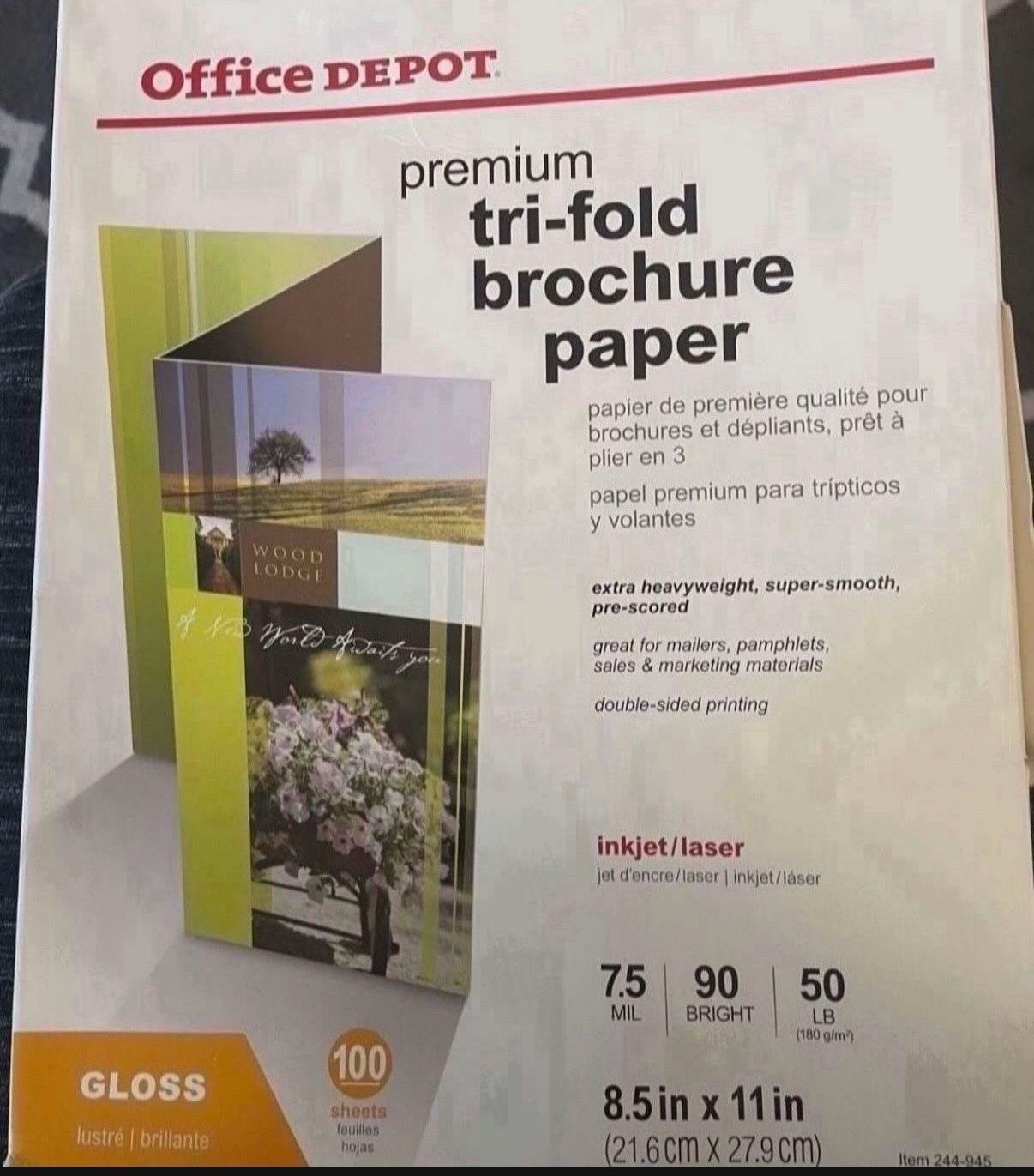 TRI-FOLD BROCHURE PAPER- BRAND NEW