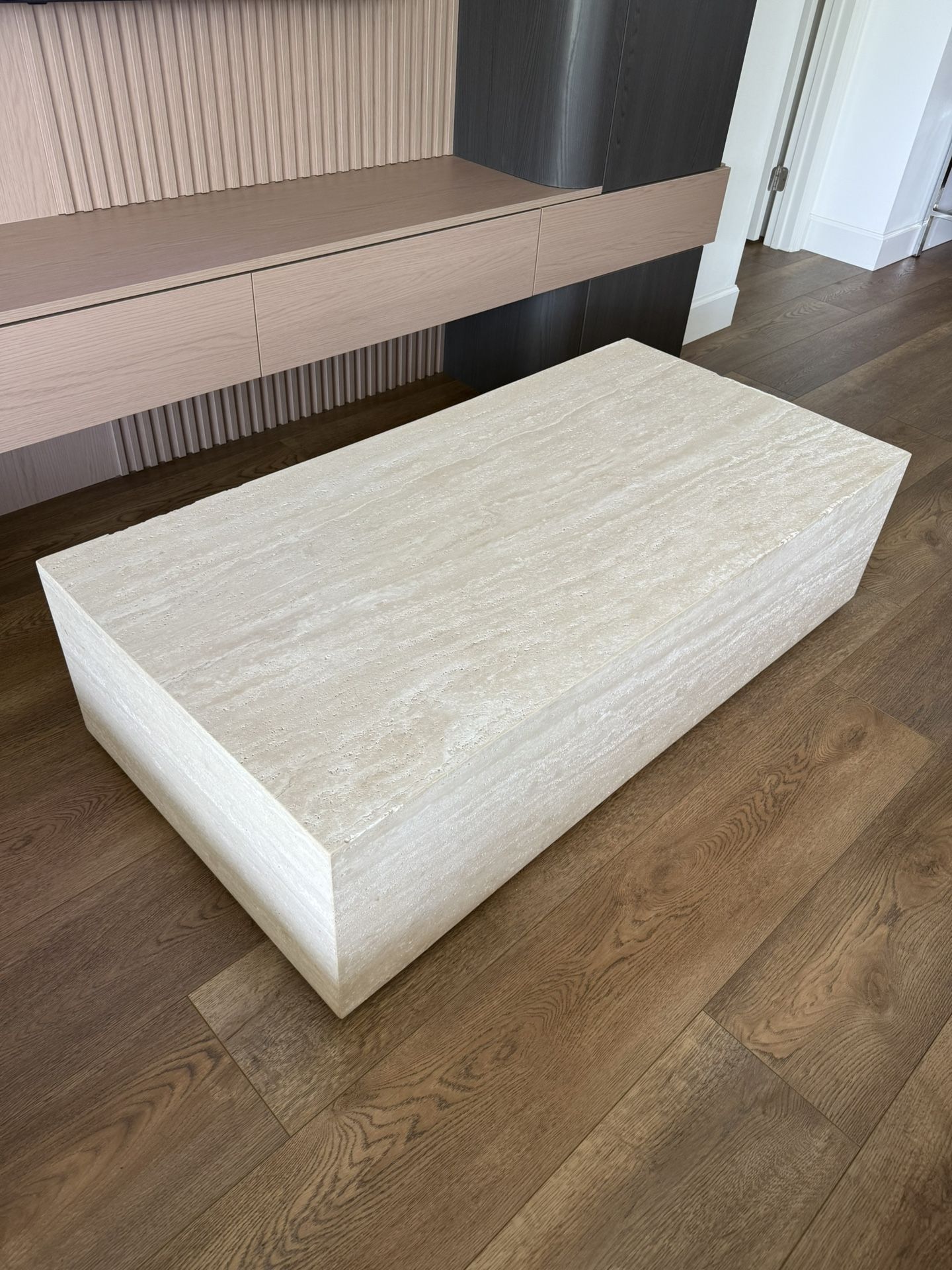 Restoration Hardware Travertine Coffee Table 52”L x 26”W x 14”H