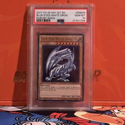 BLUE-EYES WHITE DRAGON 2017 YU-GI-OH! DUELIST SAGA 1ST ED  DUSA-EN043 PSA 10